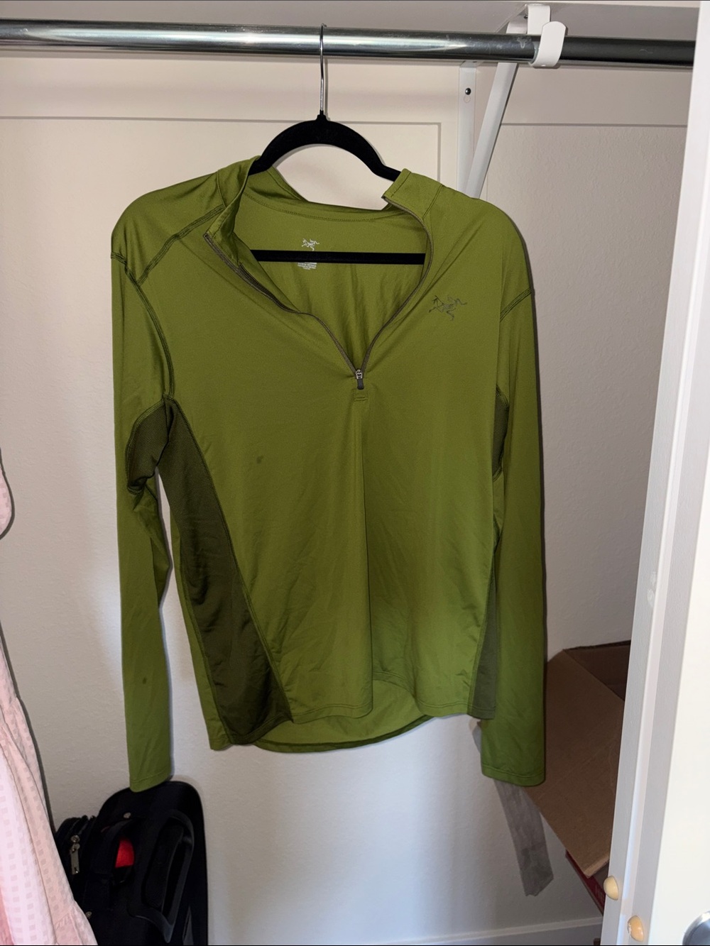 Arc'teryx Olive Green Half-Zip Long Sleeve Top